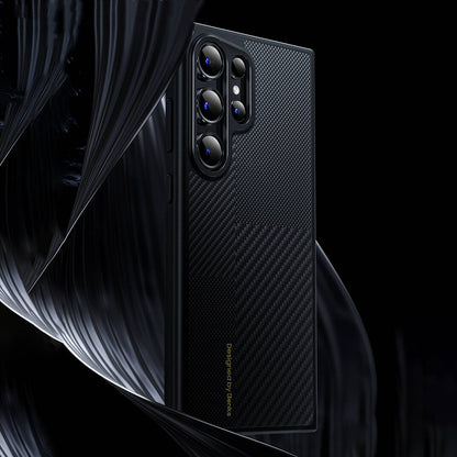 Galaxy S25 Kılıf M-safe Şarj Özellikli Karbon Fiber Benks Montage Hybrid ArmorPro Kevlar Kapak Siyah