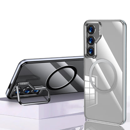 Galaxy S25 Kılıf M-safe Şarj Özellikli Wlons Standlı Efsane Kapak Gri