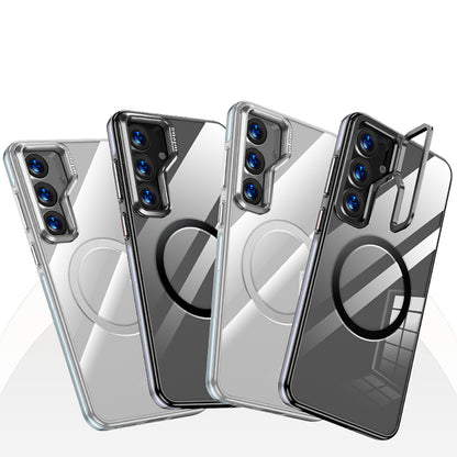 Galaxy S25 Kılıf M-safe Şarj Özellikli Wlons Standlı Efsane Kapak Siyah