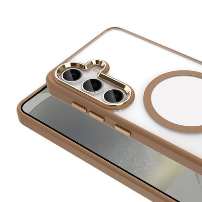 Galaxy S25 Plus Kılıf M-safe Şarj Özellikli Zore Krom M-safe Silikon Kapak Lacivert