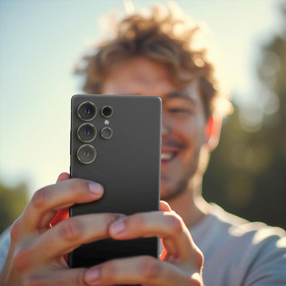 Galaxy S25 Ultra Amazingthing Titan Safir Kamera Lens Koruyucu + Kolay Uygulama Aparatlı Siyah