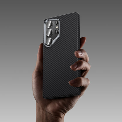 Galaxy S25 Ultra Kılıf Benks M-safe Şarj Özellikli Magnetik ArmorAir 600D Kevlar Fiber Kapak Siyah