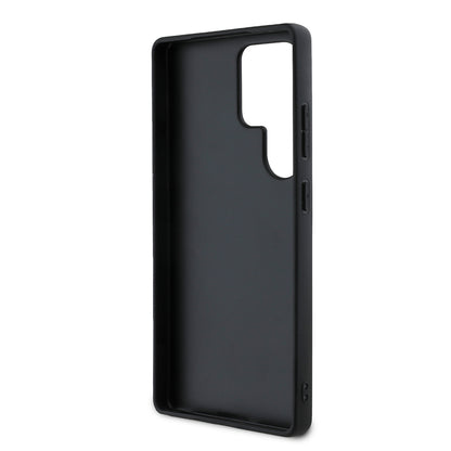 Galaxy S25 Ultra Kılıf DKNY Orjinal Lisanslı Kartlıklı 3D Yazılı Repeat Texture Pattern Kapak Kahverengi