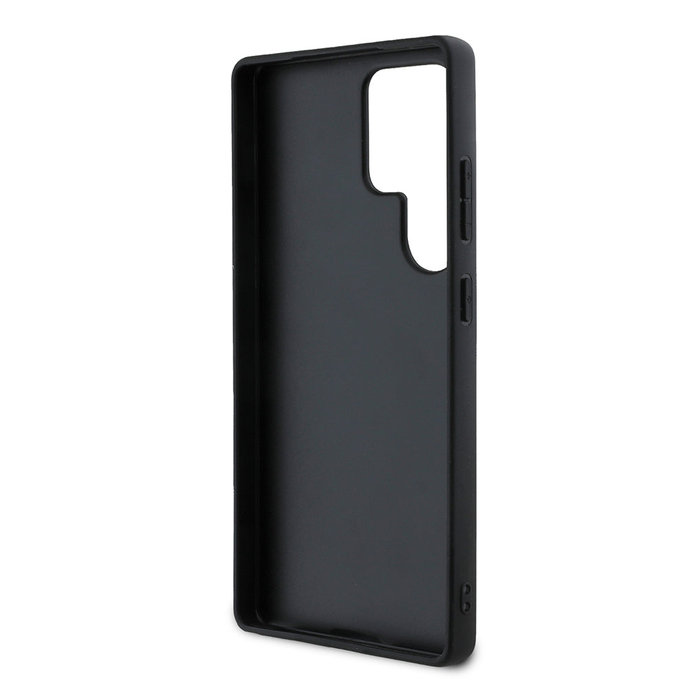 Galaxy S25 Ultra Kılıf DKNY Orjinal Lisanslı Kartlıklı 3D Yazılı Repeat Texture Pattern Kapak Kahverengi