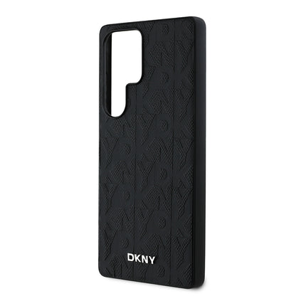 Galaxy S25 Ultra Kılıf DKNY Orjinal Lisanslı Magnetik PU Deri Grid Pattern Kapak Siyah