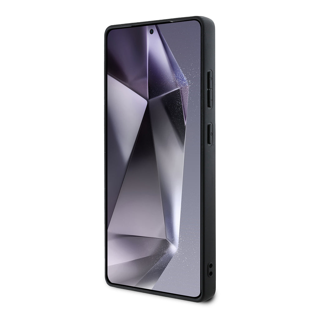 Galaxy S25 Ultra Kılıf DKNY Orjinal Lisanslı Magnetik PU Deri Grid Pattern Kapak Siyah