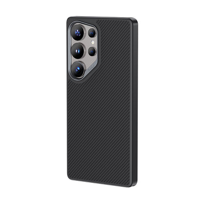 Galaxy S25 Ultra Kılıf Karbon Fiber M-safe Şarj Özellikli Benks Hybrid ArmorPro 600D Kevlar Kapak Siyah