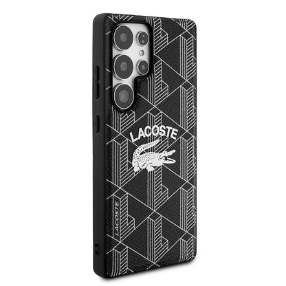 Galaxy S25 Ultra Kılıf Lacoste Orjinal Lisanslı M-safe Şarj Özellikli Mono Vintage Logo Kapak Lacivert
