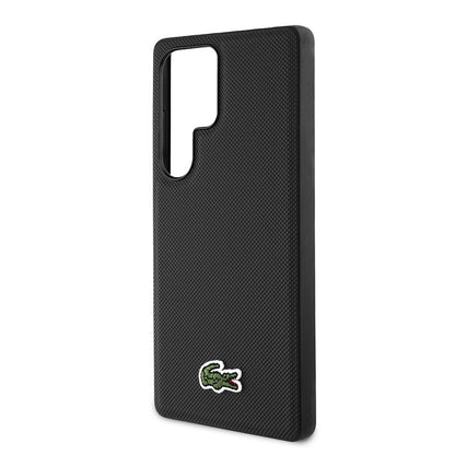 Galaxy S25 Ultra Kılıf Lacoste Orjinal Lisanslı PU Pike Desenli Arka Yüzey İkonik Timsah Dokuma Logolu Kapak Kırmızı