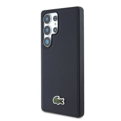 Galaxy S25 Ultra Kılıf Lacoste Orjinal Lisanslı PU Pike Desenli Arka Yüzey İkonik Timsah Dokuma Logolu Kapak Kırmızı