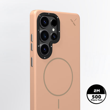 Galaxy S25 Ultra Kılıf M-safe Şarj Özellikli Youngkit Dynamag Serisi Kapak Gold