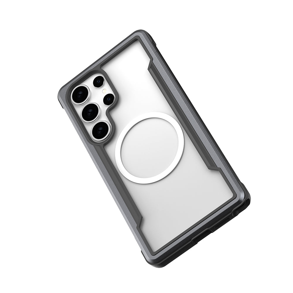 Galaxy S25 Ultra Kılıf M-safe Şarj Özellikli Airbagli Raptic Shield Serisi Şeffaf Arka Yüzey Kapak Siyah