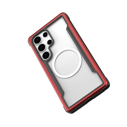 Galaxy S25 Ultra Kılıf M-safe Şarj Özellikli Airbagli Raptic Shield Serisi Şeffaf Arka Yüzey Kapak Siyah