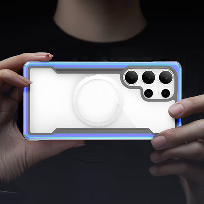 Galaxy S25 Ultra Kılıf M-safe Şarj Özellikli Airbagli Raptic Shield Serisi Şeffaf Arka Yüzey Kapak Colorful