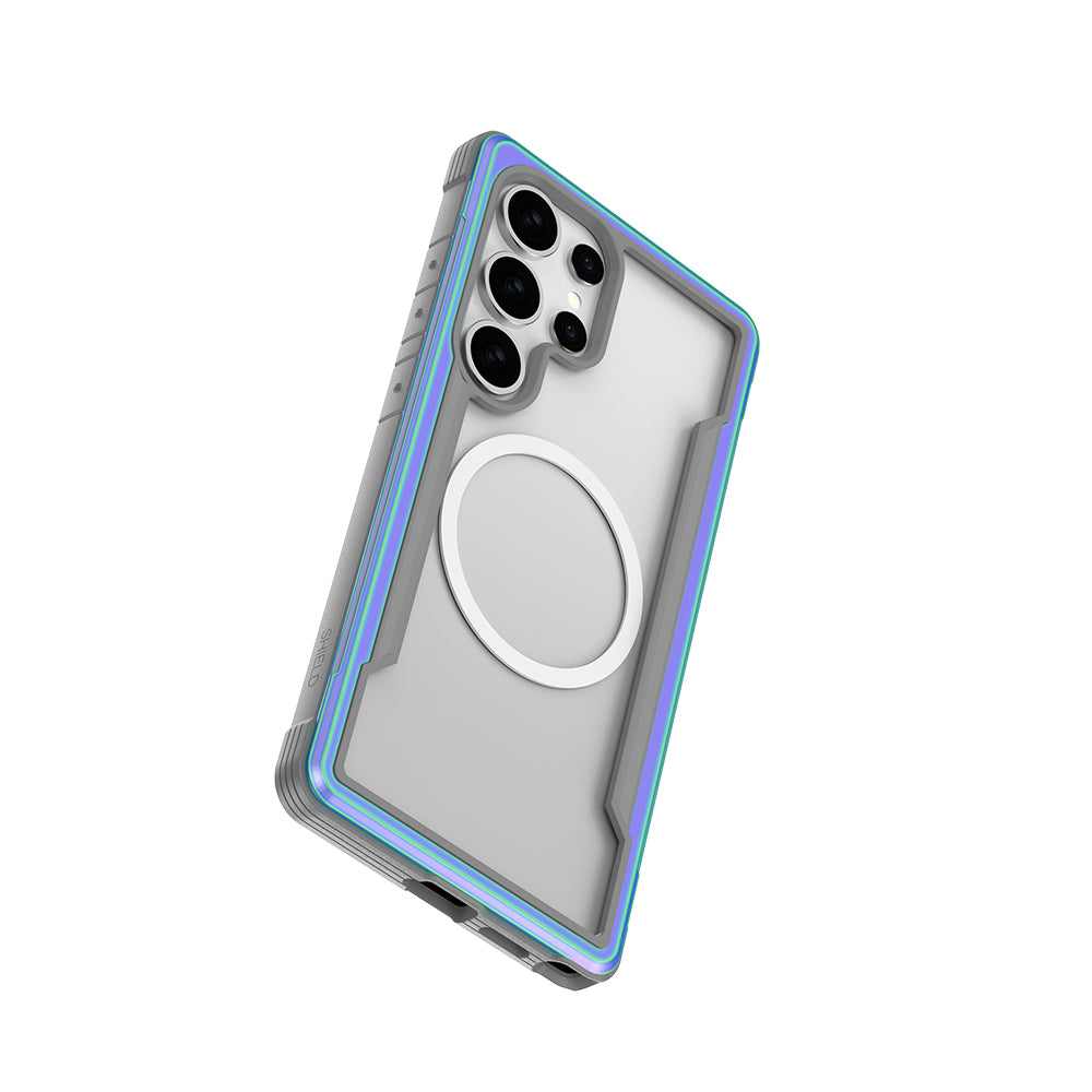 Galaxy S25 Ultra Kılıf M-safe Şarj Özellikli Airbagli Raptic Shield Serisi Şeffaf Arka Yüzey Kapak Kırmızı