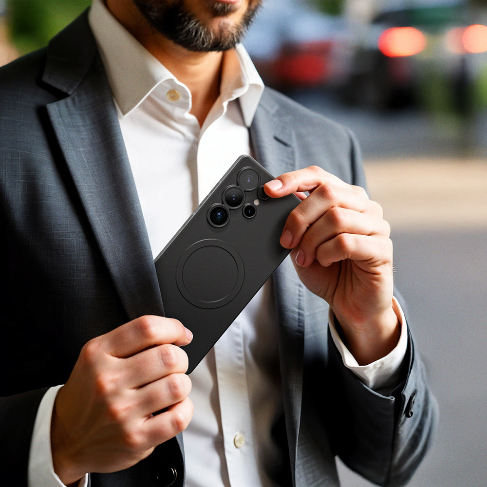 Galaxy S25 Ultra Kılıf M-safe Şarj Özellikli Amazingthing Minimal Air Serisi Kapak Titanyum-Gri