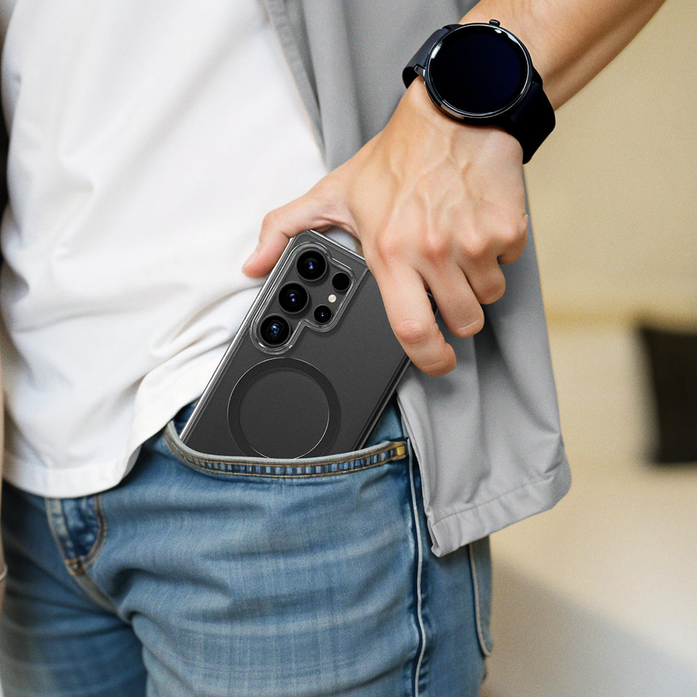 Galaxy S25 Ultra Kılıf M-safe Şarj Özellikli Amazingthing Minimal Serisi Kapak Şeffaf