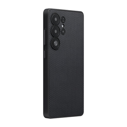 Galaxy S25 Ultra Kılıf M-safe Şarj Özellikli Aramid Fiber 3 Fonksiyon Butonlu Pitaka PinButton Serisi Kapak Siyah-Gri