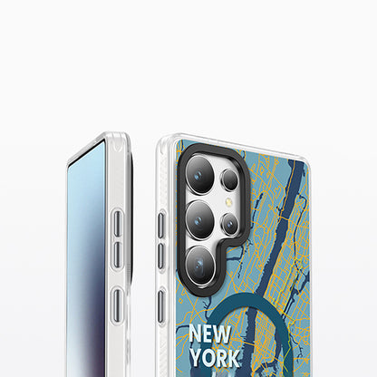 Galaxy S25 Ultra Kılıf M-safe Şarj Özellikli Benks Dynamic City Serisi Kapak Yeşil