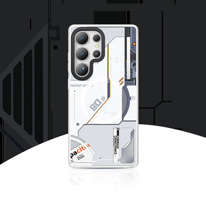 Galaxy S25 Ultra Kılıf M-safe Şarj Özellikli Benks Dynamic Mecha Serisi Kapak Beyaz