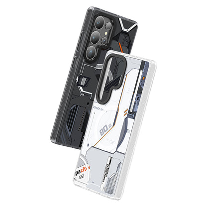 Galaxy S25 Ultra Kılıf M-safe Şarj Özellikli Benks Dynamic Mecha Serisi Kapak Beyaz