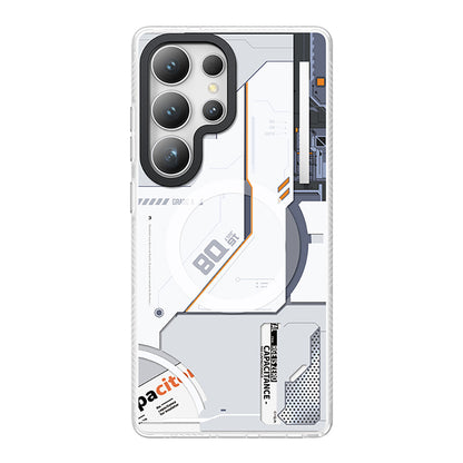 Galaxy S25 Ultra Kılıf M-safe Şarj Özellikli Benks Dynamic Mecha Serisi Kapak Beyaz