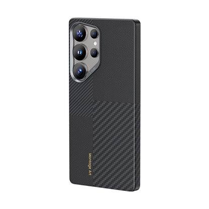 Galaxy S25 Ultra Kılıf M-safe Şarj Özellikli Karbon Fiber Benks Montage ArmorAir Kevlar Kapak Siyah