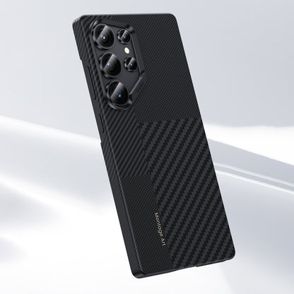 Galaxy S25 Ultra Kılıf M-safe Şarj Özellikli Karbon Fiber Benks Montage ArmorAir Kevlar Kapak Siyah