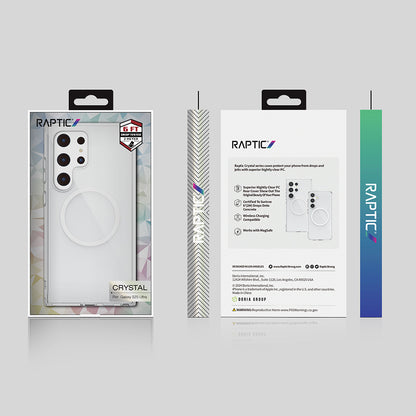 Galaxy S25 Ultra Kılıf M-safe Şarj Özellikli Raptic Crystal M-safe Serisi Şeffaf Kapak Şeffaf