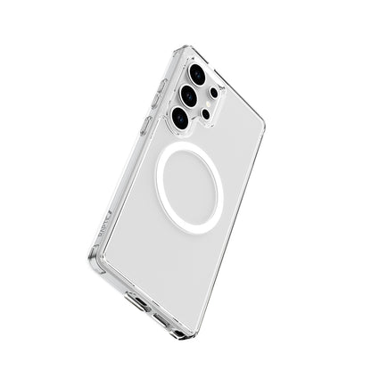 Galaxy S25 Ultra Kılıf M-safe Şarj Özellikli Raptic Crystal M-safe Serisi Şeffaf Kapak Şeffaf