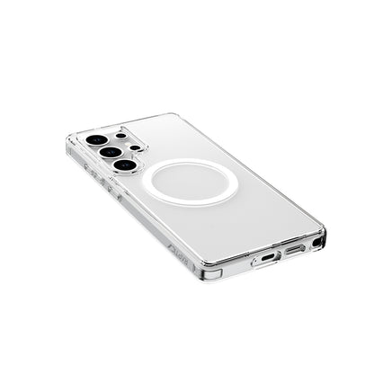 Galaxy S25 Ultra Kılıf M-safe Şarj Özellikli Raptic Crystal M-safe Serisi Şeffaf Kapak Şeffaf