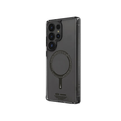 Galaxy S25 Ultra Kılıf M-safe Şarj Özellikli Şeffaf Airbag Tasarımlı Skinarma Saido Kapak Siyah