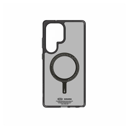 Galaxy S25 Ultra Kılıf M-safe Şarj Özellikli Şeffaf Airbag Tasarımlı Skinarma Saido Kapak Siyah