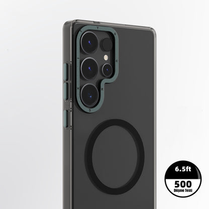 Galaxy S25 Ultra Kılıf M-safe Şarj Özellikli Şeffaf Youngkit Crystal Shield Serisi Kapak Siyah