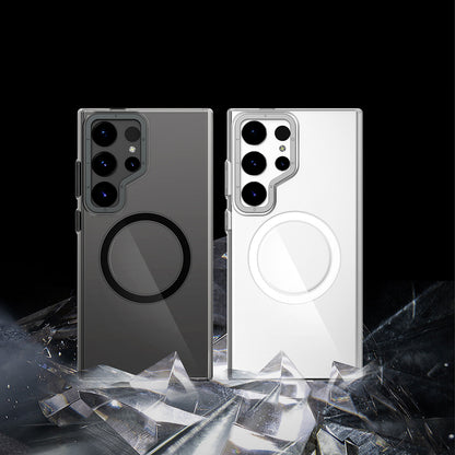 Galaxy S25 Ultra Kılıf M-safe Şarj Özellikli Şeffaf Youngkit Crystal Shield Serisi Kapak Siyah