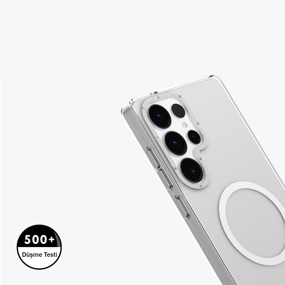Galaxy S25 Ultra Kılıf M-safe Şarj Özellikli Şeffaf Youngkit Crystal Shield Serisi Kapak Şeffaf