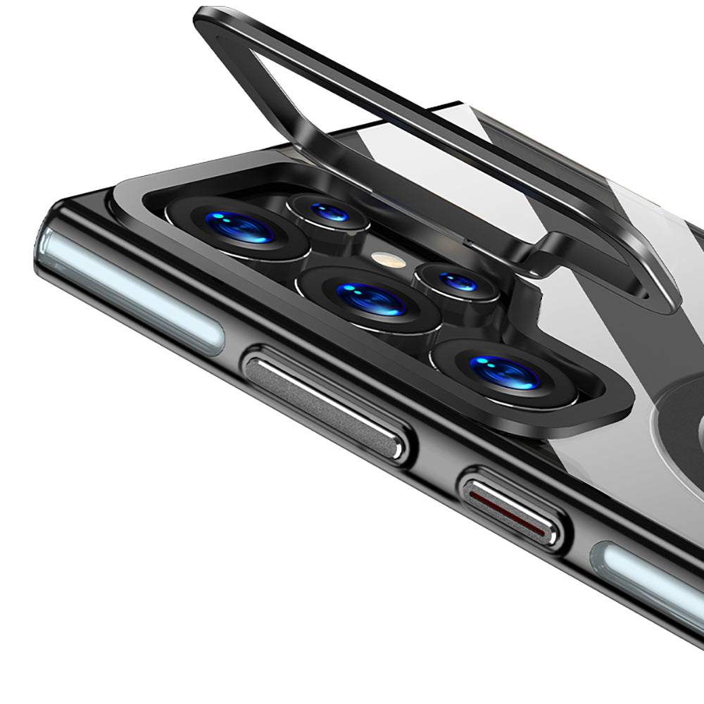 Galaxy S25 Ultra Kılıf M-safe Şarj Özellikli Wlons Standlı Efsane Kapak Siyah