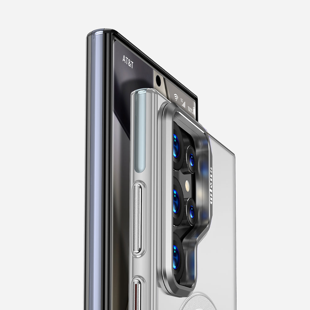 Galaxy S25 Ultra Kılıf M-safe Şarj Özellikli Wlons Standlı Efsane Kapak Gri