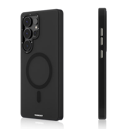 Galaxy S25 Ultra Kılıf M-safe Şarj Özellikli Youngkit Hidden Sand Serisi Kapak Siyah