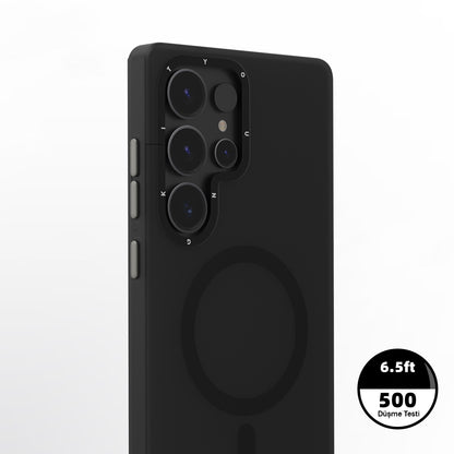 Galaxy S25 Ultra Kılıf M-safe Şarj Özellikli Youngkit Hidden Sand Serisi Kapak Siyah