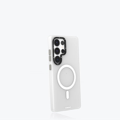 Galaxy S25 Ultra Kılıf M-safe Şarj Özellikli Youngkit Hidden Sand Serisi Kapak Beyaz