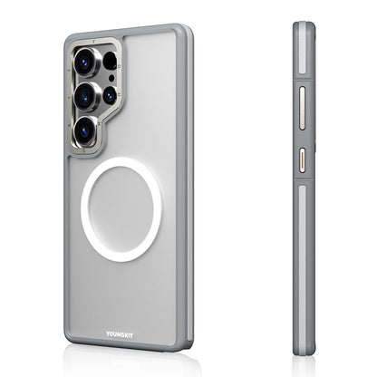 Galaxy S25 Ultra Kılıf M-safe Şarj Özellikli Youngkit Rock Sand Serisi Kapak Siyah