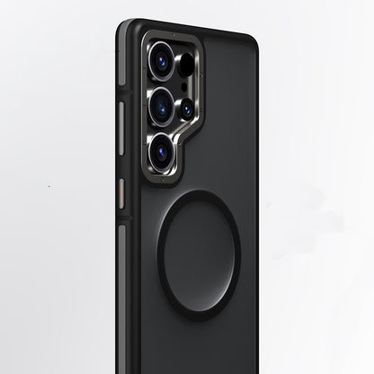 Galaxy S25 Ultra Kılıf M-safe Şarj Özellikli Youngkit Rock Sand Serisi Kapak Siyah