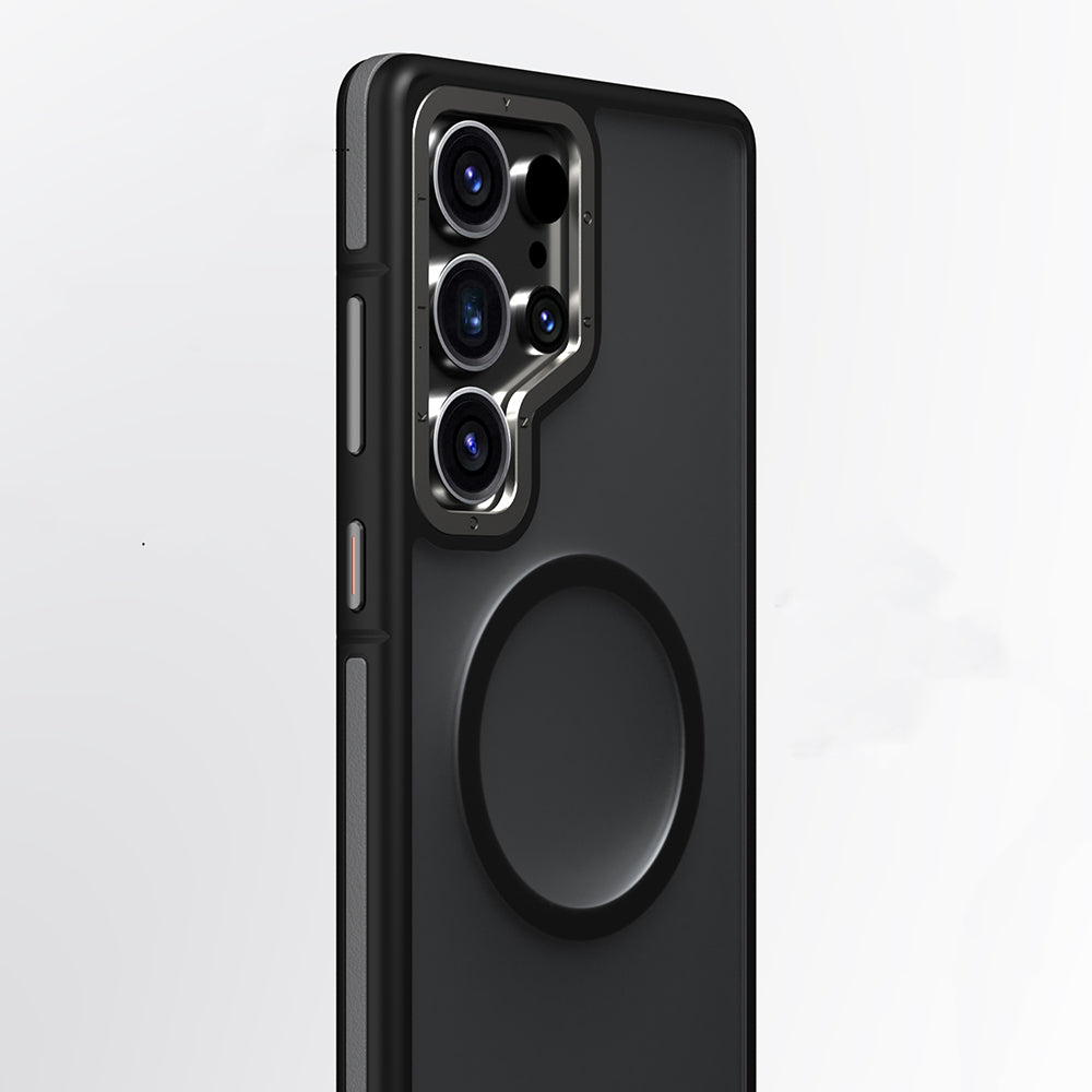 Galaxy S25 Ultra Kılıf M-safe Şarj Özellikli Youngkit Rock Sand Serisi Kapak Gri