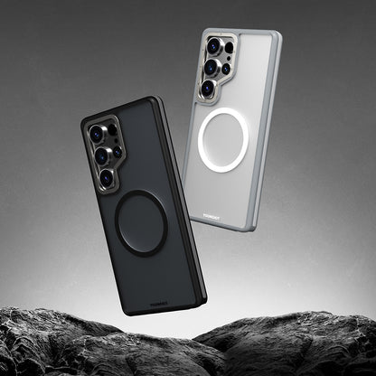 Galaxy S25 Ultra Kılıf M-safe Şarj Özellikli Youngkit Rock Sand Serisi Kapak Siyah