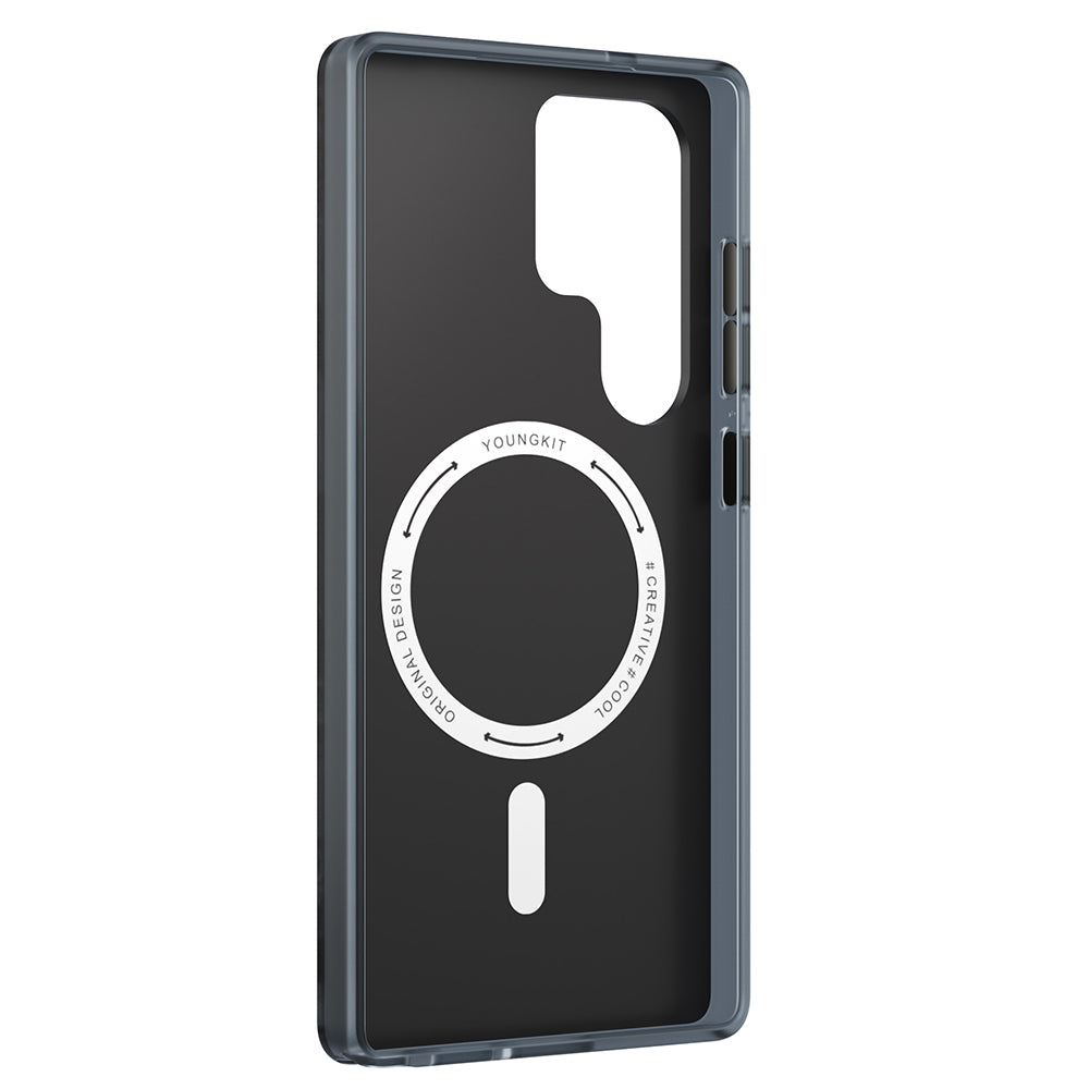 Galaxy S25 Ultra Kılıf M-safe Şarj Özellikli YoungKit Technology Serisi Kapak Mavi