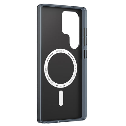 Galaxy S25 Ultra Kılıf M-safe Şarj Özellikli YoungKit Technology Serisi Kapak Mavi