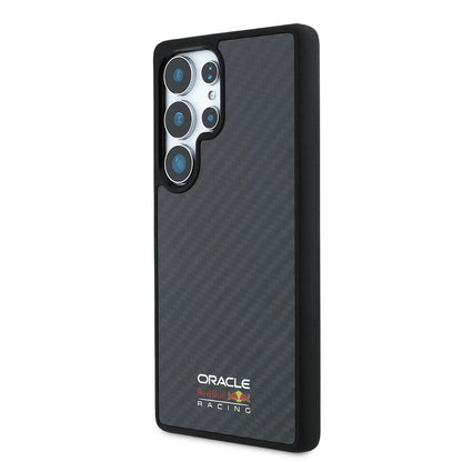 Galaxy S25 Ultra Kılıf Redbull Orjinal Lisanslı M-safe Şarj Özellikli Karbon Fiber Tasarımlı Parlayan Logolu Kapak Siyah