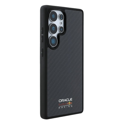 Galaxy S25 Ultra Kılıf Redbull Orjinal Lisanslı M-safe Şarj Özellikli Karbon Fiber Tasarımlı Parlayan Logolu Kapak Siyah