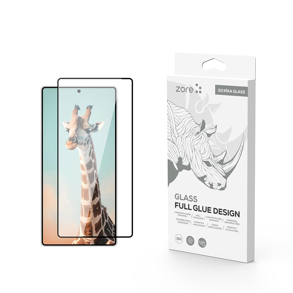 Galaxy S25 Ultra Zore Rika Premium Temperli Cam Ekran Koruyucu Siyah